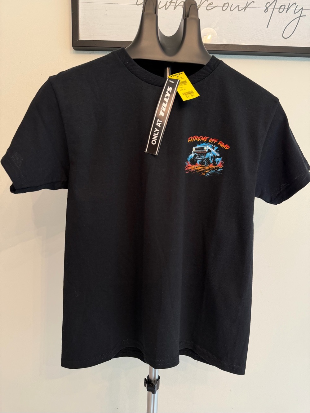 Tilly's Kids Black Short-Sleeve Tee with Off-Road Truck Graphic